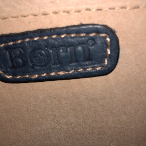 BORN Wool Navy Leather Southwestern Boho Tote Shopper Bag - Picture 7 of 11